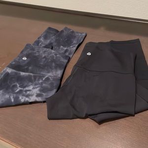 2 pairs of Lululemon Align tights Size 6 25”